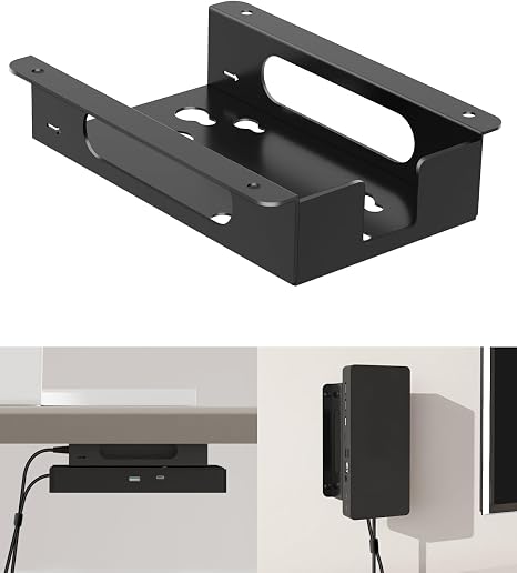 Metal Mount for Dell Docking Station Under Desk and Wall Mount for Dell UD22 WD19 WD19S WD22TB4 WD19TBS WD25 SD25 Series Dock & Power Adapter Mounting Bracket for Laptop Dock with Cable Ties - Image 5