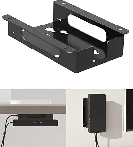 Metal Mount for Dell Docking Station Under Desk and Wall Mount for Dell UD22 WD19 WD19S WD22TB4 WD19TBS WD25 SD25 Series Dock & Power Adapter Mounting Bracket for Laptop Dock with Cable Ties - Image 1