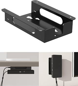 Metal Mount for Dell Docking Station Under Desk and Wall Mount for Dell UD22 WD19 WD19S WD22TB4 WD19TBS WD25 SD25 Series Dock & Power Adapter Mounting Bracket for Laptop Dock with Cable Ties - Image 2