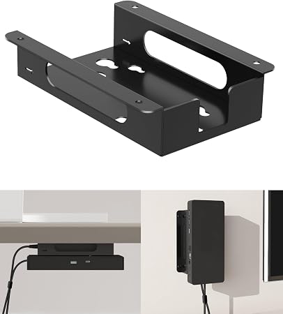 Metal Mount for Dell Docking Station Under Desk and Wall Mount for Dell UD22 WD19 WD19S WD22TB4 WD19TBS WD25 SD25 Series Dock & Power Adapter Mounting Bracket for Laptop Dock with Cable Ties - Image 3