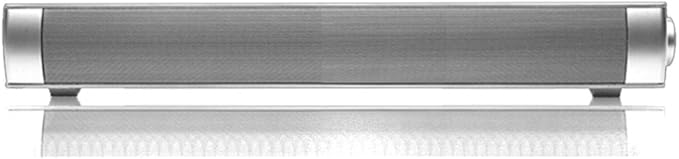 Powerful Portable Soundbar for iMac MacBook PC iPhone Bluetooth 3.0 +EDR, Speakerphone, Powerful 1800mAh Lithium Battery, Super Bass, 3D Stereo Surround Sound 2.0 Channel, Home Cinema System (Silver)