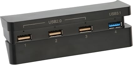4 Port HUB for Slim, USB Hub High Speed USB 3.1 2.0 USB Extension Charger Plug and Play for Slim Gaming Console