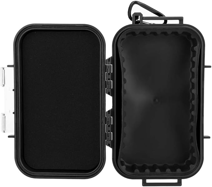 Small Waterproof Boxes of Plastic Case Shockproof Airtight Container Case Portable Airtight Carry Box Black Dry