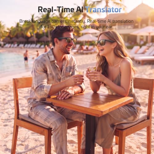 2026 AI Smart Glasses with Camera,4K HD Video & Photo Capture,Real-Time Translation,Recording Glasses with AI Assistant,Open-Ear Audio,Object Recognition Glasses (Photochromic Lens+Blue Light Lens)