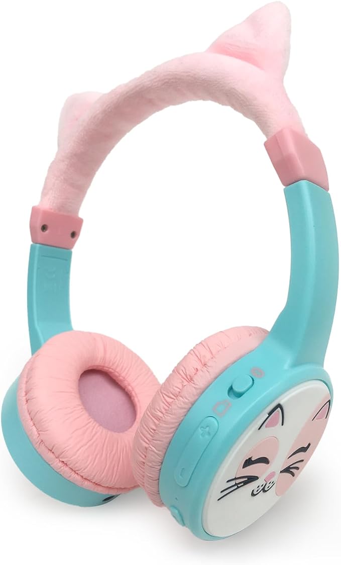 Cat Ear Kids Headphones, Bluetooth Wireless Headphones for Kids, 85dBA Volume Limited, FunShare, Girls Toddlers Children Headset for School/Learning/iPad/Travel