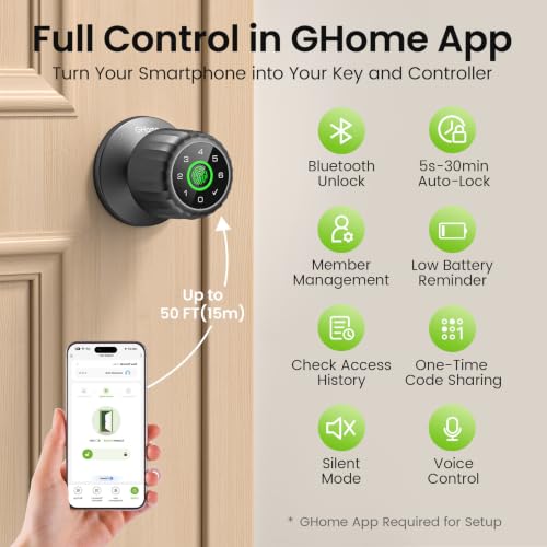 GHome Smart Fingerprint Door Lock, 4-in-1 Smart Lock - Image 6