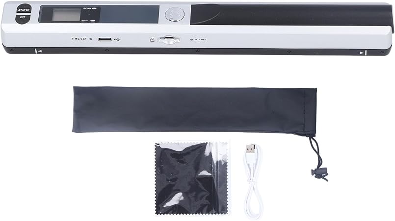 Portable Scanner, Photo Scanner for A4 Documents, JPG PDF Format, UP to 900 DPI, Handheld Scanner for Home, Office, Business, Photo, Picture, Receipts, Books (Silver)