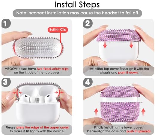 VISOOM Cute Jewelry Case for Airpods 4 Cases 2024 Cover Women, Sparkly Air pods 4 Gen Case Hard TPU Airpod Cases 4th Generation Glitter iPods 4 Cas with Bling Keychain for iPods Earbuds Airpods 4th