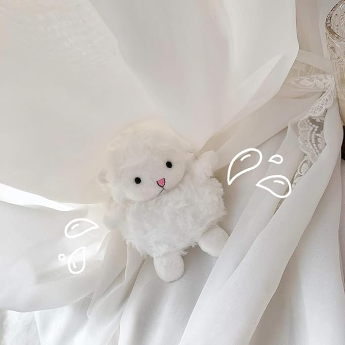 Yatchen Plush Case Compatible with AirPods 1&2, Cute 3D Cartoon Fur Sheep Design Funny Cover with Keychain Protective Case