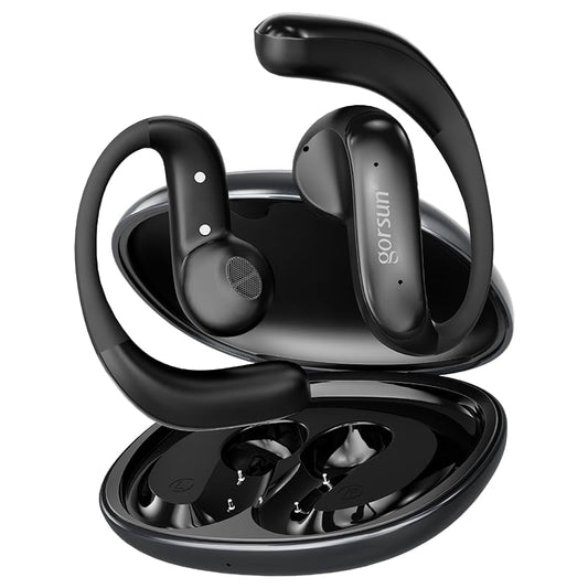 Open Ear Bluetooth Headphones Wireless, Touch Control Earphones Lightweight Design, Bluetooth 6.0, 20H Playtime,Built-in Mic,Ear Hooks Ear Buds Design, Wireless Bluetooth Headset for Work