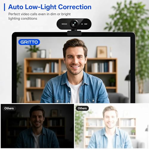 Gritto 1080P HD Webcam with Auto Focus & Microphone, | Computer Access - Image 4