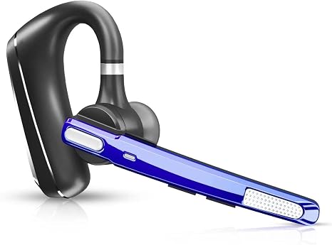 Bluetooth Headset V5.0, Wireless Bluetooth Earpiece 24Hrs HD Calling,CVC8.0 Dual Mic Noise Cancelling, Hands-Free Bluetooth Earphone for Driving/Business/Office (Blue)