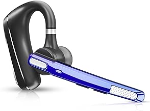 Bluetooth Headset V5.0, Wireless Bluetooth Earpiece 24Hrs HD Calling,CVC8.0 Dual Mic Noise Cancelling, Hands-Free Bluetooth Earphone for Driving/Business/Office (Blue) - Image 1