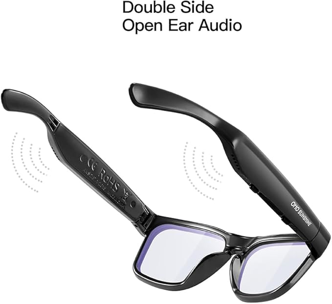 OhO sunshine Bluetooth Glasses: Voice Control and Open Ear Style Smart Glasses to Listen Music & Calls, UV400 Protection Lens