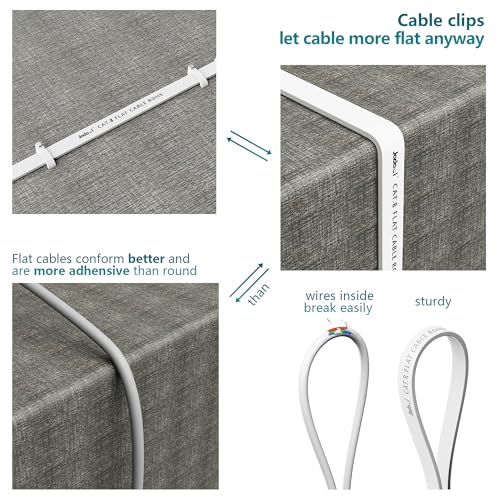 Jadaol Cat8 Ethernet Cable 100ft 40Gbps 2000MHz Flat S/FTP LAN Cable White