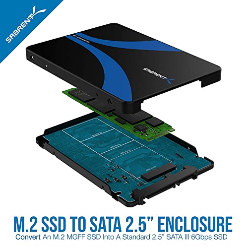 SABRENT M.2 SATA (NGFF) to 2.5in SATA Adapter Enclosure, Not NVMe (EC-M2SA)