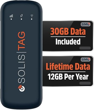 Solis Tag, USB-C Mobile WiFi Hotspot with 1GB/Monthly + 30GB Global Data