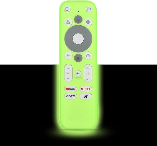 [Glow Green] Luminous Remote Cover Compatible with Onn Android TV 4K UHD Stick TV Box 100024646 100026240 Remote Controller Lightweight Anti-Slip Skin-Friendly Silicone Skin Sleeve