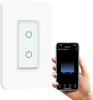 Nexete Smart Dual Light Switch - 2 in 1 Single Pole, Remote Voice Control, Smart Life App Compatible With Alexa Google Assistant, 2.4GHz Wi-Fi, Neutral Wire Required, White