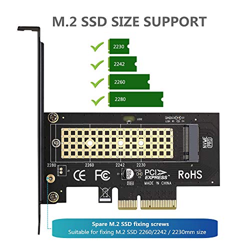M.2 NVME to PCIe 4.0 x4 Adapter with Aluminum Heatsink Solution