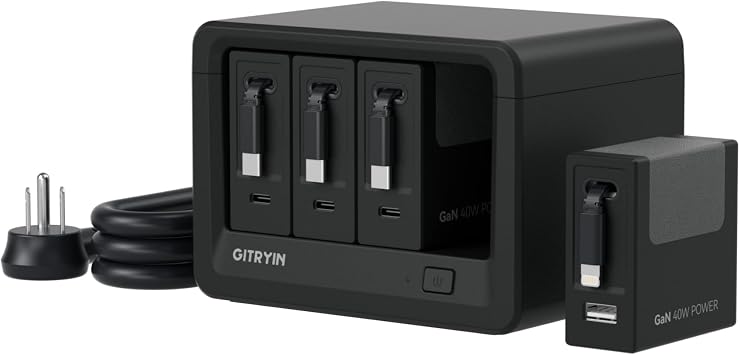 Gitryin 12-in-1 Desktop Charging Station, 160W USB Retractable GaN Charger - Image 2