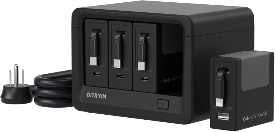 Gitryin 12-in-1 Desktop Charging Station, 160W USB Retractable GaN Charger - Image 3