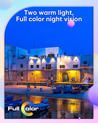 SANNCE Full Color Night Vision Security Camera, 4pcs 1080P TVI Wired CCTV Surveillance Camera for Home, Indoor Outdoor Use, Built-in 3500K Smart Warm Spotlight LED, 4 Cameras with Adapter & Cables