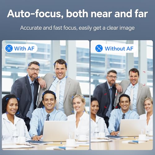 4K Webcam for PC with Dual Microphones, Autofocus USB Camera with Privacy Cover and Auto Light Correction, Plug and Play for Laptop, Mac, Zoom, Teams, Video Calls and Streaming