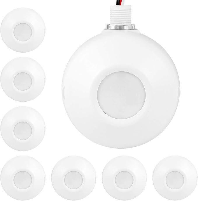 ENERLITES High Bay 360 Degree Ceiling Occupancy Motion Sensor, White, 8Pack