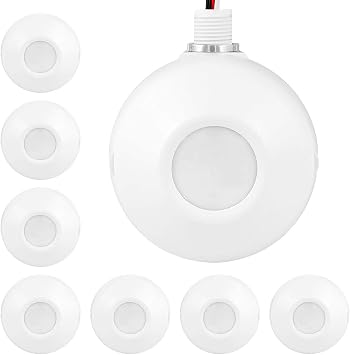 ENERLITES High Bay 360 Degree Ceiling Occupancy Motion Sensor, White, 8Pack