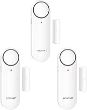 TECKNET Door Alarms When Opened, Window Door Alarm for Kids Safety, 2-in-1 Alarm & Chime, Door Sensor for Home Security, 3-Level Volume Control, Window Alarms for Garages, Apartment, 3Pcs