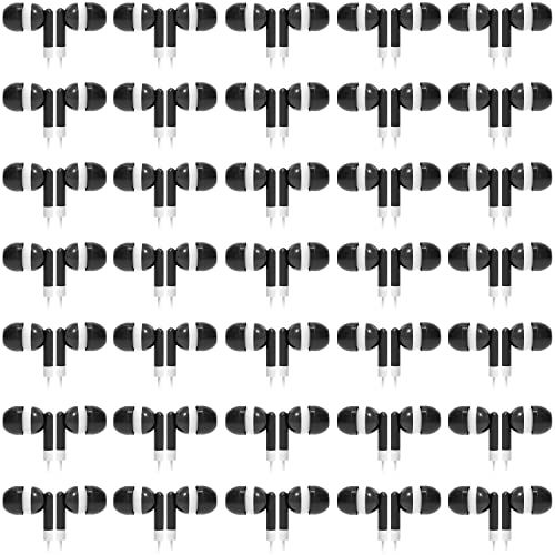 CN-Outlet Wholesale Bulk Individually Bagged Earbuds Headphones 100 Pack for iPhone, Android, MP3 Player(Black)