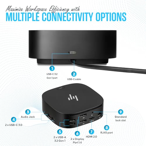 HP Docking Station for Laptop Dual Monitor and Charging - 5TW10AA G5 Dock - Image 5
