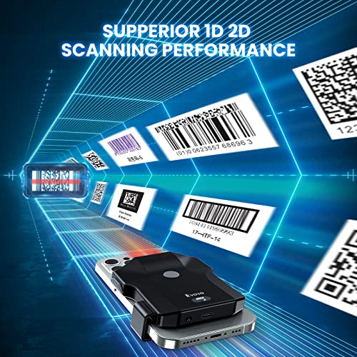 Eyoyo Bluetooth QR Code Scanner 2D Wireless Back Clip Phone Barcode Scanner