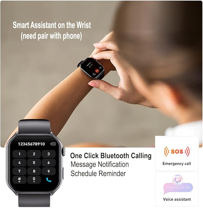 Fitness Tracker Smart Watch (Answer/Make Call) with Heart Rate Monitor/Step Counter/Calories, Activity Tracker Sleep Monitor, IP68, Health Tracker Pedometer Stopwatch for Man Women