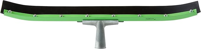 Restaurantware-SQUEEGEE ONLY: Clean Tek Professional 24 Inch Curved Floor Squeegee, 1 Broom With Rubber Blade - Handle Sold Separately, Heavy-Duty, Green Steel Wiper, Ideal For Floor, Tiles