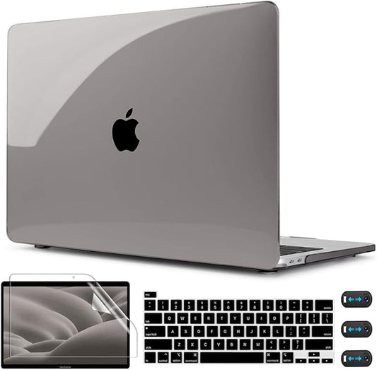 CISSOOK Case for MacBook Pro 13 Inch 2023 2022 2021 2020 Touch Bar, Grey Hard Shell Case Cover for MacBook Pro 13" M2 M1 A2338 A2251 A2289 Model with Keyboard Cover and Screen Protector - Gray