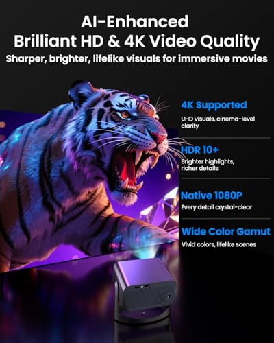 Mini Projector With Wifi And Bluetooth 4K Support Portable Movie Projector