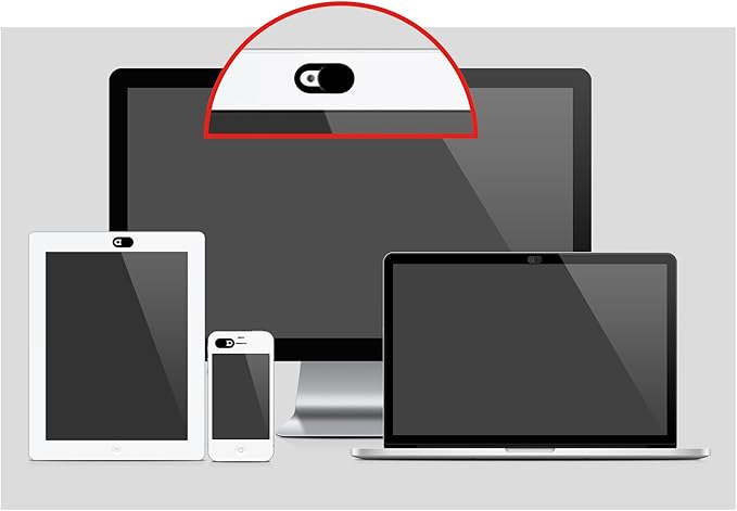 TENOC Webcam Cover, Camera Privacy Cover Slide for Laptop/Cell Phone/iPad/PC/Tablet, Protect Your Privacy and Security, 5 Pcs, Black