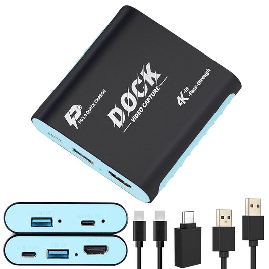 2-in-1 Switch 2 Dock & Capture Card with USB-C Video Input for Streaming