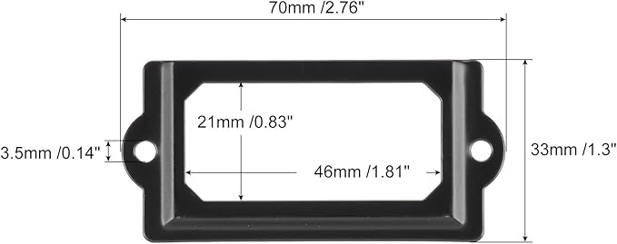 uxcell Metal Label Holders, 70x33mm 40pcs File Name Card Tag Label Holder Frame for Office Library Drawer Cabinet Shelves, Black