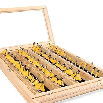 Router Bits Set 50 Pieces,1/4” Shank Tungsten Carbide Router Bits, Professional Router Bit Kit for DIY, Woodworking Project…