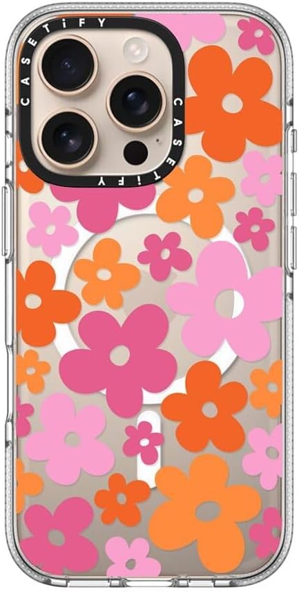 CASETiFY Clear iPhone 16 Pro Case [Not Yellowing / 6.6 ft. 3X Military Grade Drop Protection/Compatible with Magsafe] - Abstract Florals - Clear