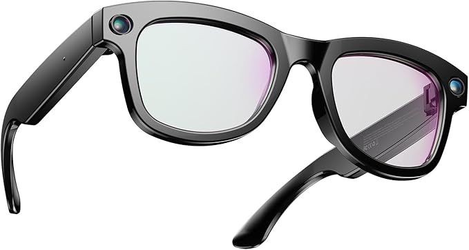 1080P HD AI Smart Camera Glasses, 8MP Camera Bluetooth 5.4 Recording Glasses, Dual Mic ENC Noise Reduction, Blue Light Filtering Lenses, Video Glasses with Men and Women, M01Pro White