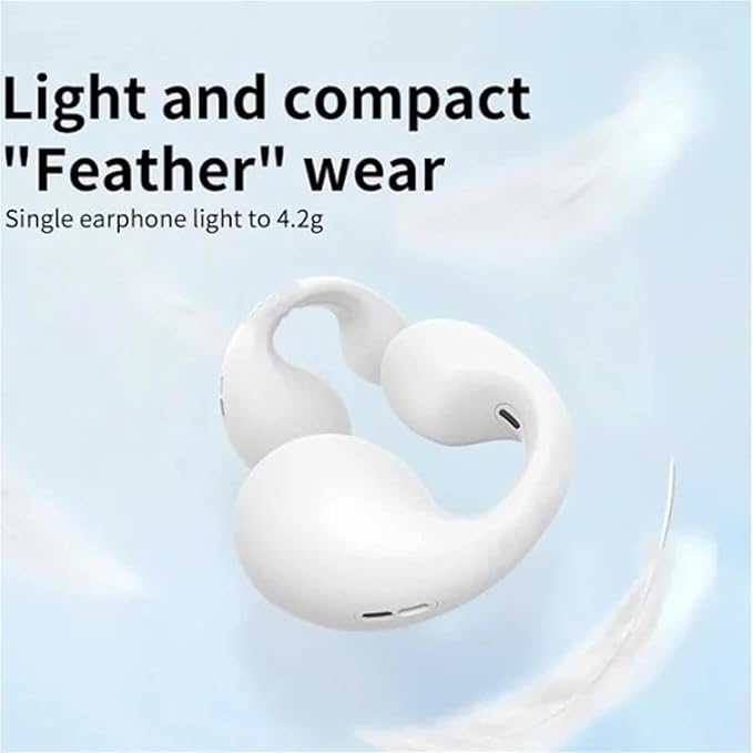 Open Ear Bone Conduction Headphones, Noise Canceling Sports Bluetooth 5.3 Ear Clip Earphones