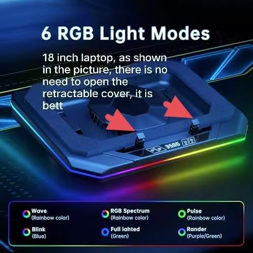 Cooling Pad for Dell Alienware m17 m16 m15 x17 x16 x15 x14 Area-51m 14-17 inch Gaming Laptop,Cooler it is Undoubtedly The King of Heat Dissipation with Powerful Turbo Fan,6 RGB Light Mode,Touch Start