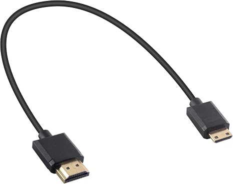 Duttek Short Mini HDMI to HDMI Cable 1FT/30cm, Ultra Slim/Flexible Soft Mini HDMI Male to HDMI Male Supports High-Speed 4K@60Hz, 3D, 18Gbps, 1080P for Projector, Monitor, Camcorde