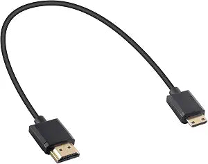 Duttek Short Mini HDMI to HDMI Cable 1FT/30cm, Ultra Slim/Flexible Soft Mini HDMI Male to HDMI Male Supports High-Speed 4K@60Hz, 3D, 18Gbps, 1080P for Projector, Monitor, Camcorde