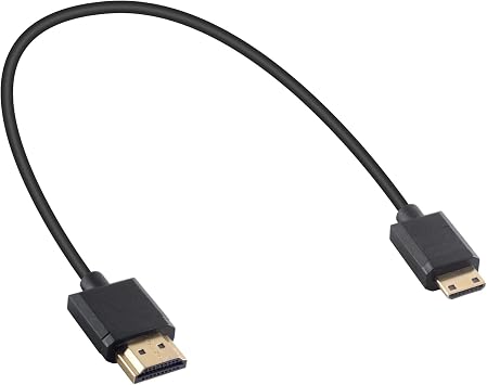Duttek Short Mini HDMI to HDMI Cable 1FT/30cm, Ultra Slim/Flexible Soft Mini HDMI Male to HDMI Male Supports High-Speed 4K@60Hz, 3D, 18Gbps, 1080P for Projector, Monitor, Camcorde
