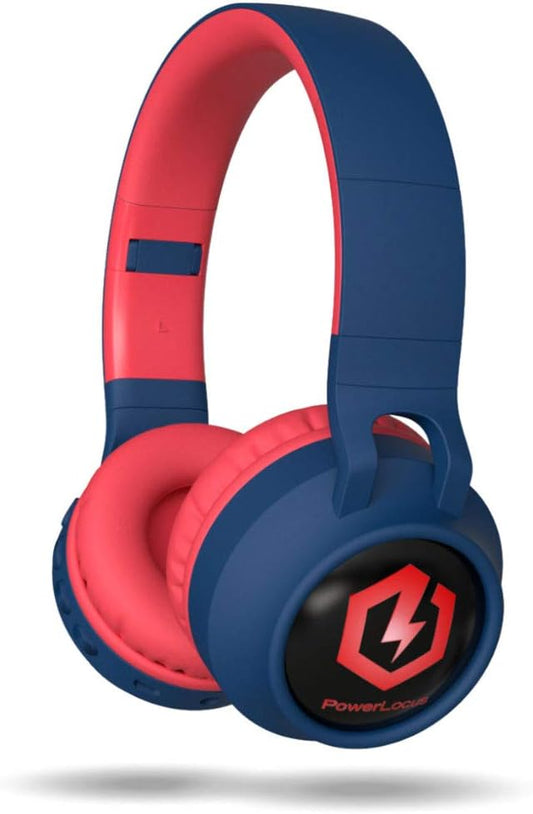 PowerLocus Kids Headphones Wireless, Bluetooth Headphones for Kids Over Ear, LED Lights, 85dB Safe Volume Limit, Foldable, Micro SD Mode, Built-in and Line-in Microphone for Phones,Tablets,Laptop